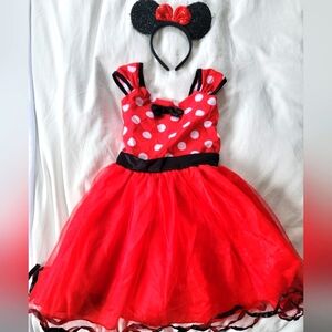 4T/5T Red Minnie Mouse Themed Dress